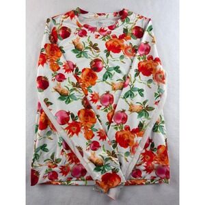 TAIL Floral Print Long Sleeve Top Pomegranate White Orange‎ Womens